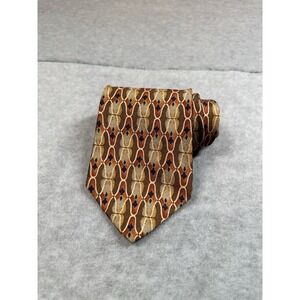 Colors Alexander Julien Neck Tie All Silk Gold Brown Abstract Print